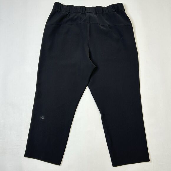 Lululemon On The Fly Crop Pants Womens 10 Black Woven 23" Ism Drawstring Pockets - Picture 8 of 14